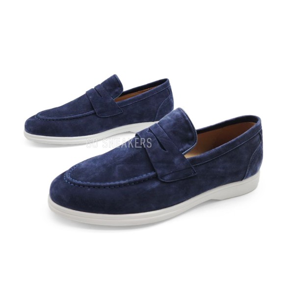 Мужские лоферы Kiton Loafers Suede Navy