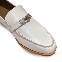 Hermes Loafers White