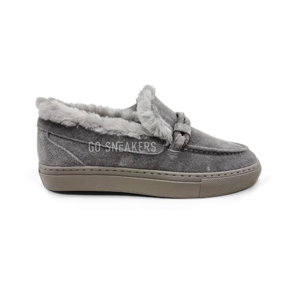 Унисекс зимние мокасины Brunello Cucinelli Winter Sneaker Suede Grey