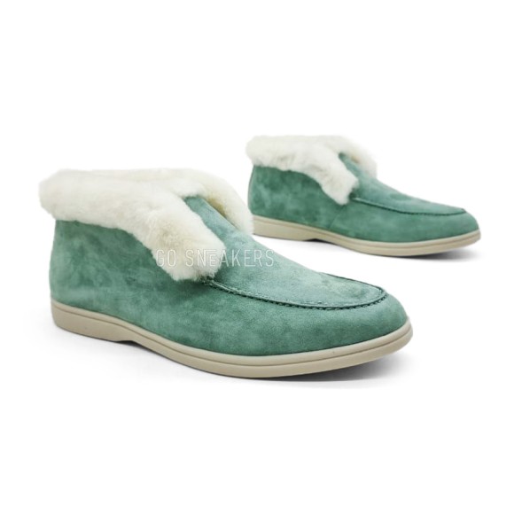 Унисекс зимние ботинки Loro Piana Low Winter Suede Green