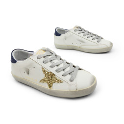 Golden Goose GGDB SSTAR White/Gold Sparkles