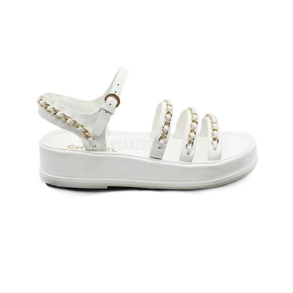 Женские балетки Chanel Sandals Chains White
