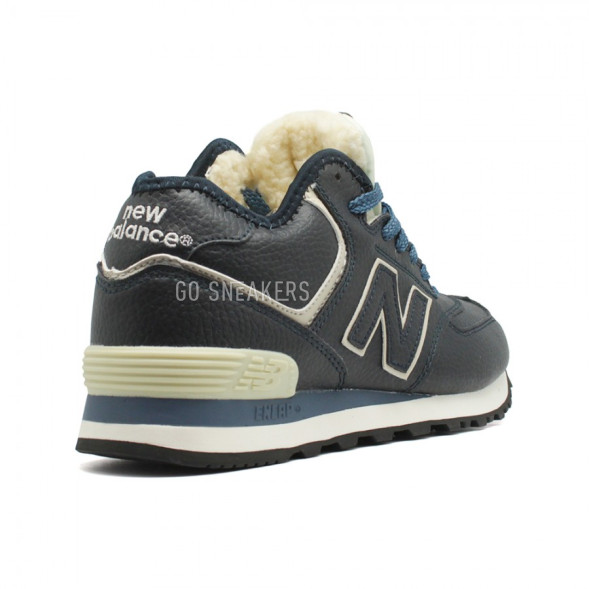 Женские зимние кроссовки New Balance 574 High-top Navy Leather