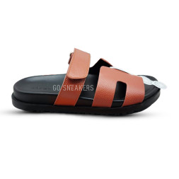 Hermes Flip-flops Chypre Unisex Brown Leather
