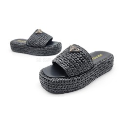Prada Flip-flop Knitted Textile Black