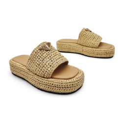 Prada Flip-flop Knitted Textile Beige