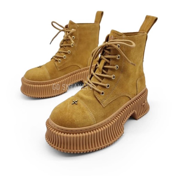 Женские ботинки SMFK High Boots Suede Brown