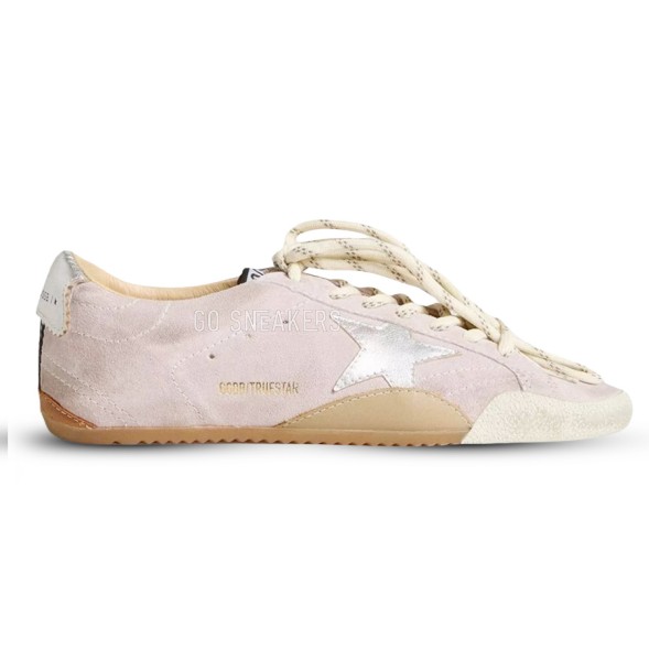 Женские кеды Golden Goose True-Star in Pastel Pink Suede With Silver Star and Heel Tab